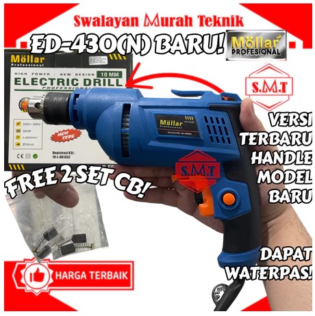 Bor Tangan Listrik 10mm Mollar ED430 Electric Drill 430 Watt ED 430 ED430N ED 430 N